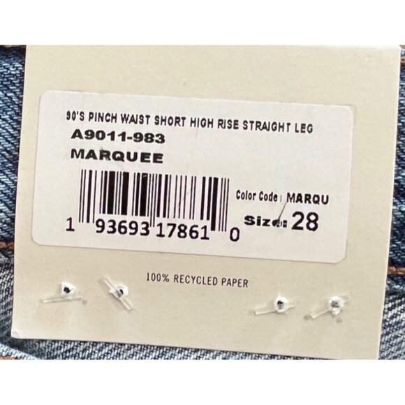 Agolde 90's Pinch Waist Short High Rise Straight Leg in Marquee Size 28 - Picture 7 of 7